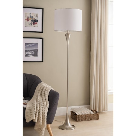 Kb Floor Lamp - Brushed Nickel & White L231